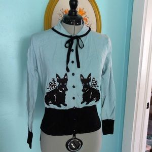 Hell Bunny Large Scottie Dog Cardigan